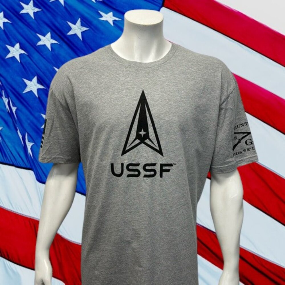 Grunt Style United States Space Force Gray Black Graphic T-Shirt XX Large 2XL
